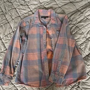 Corduroy flannel in Faded Pink & Blue